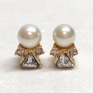 Vintage Angel earrings - Pearl and Gold toned